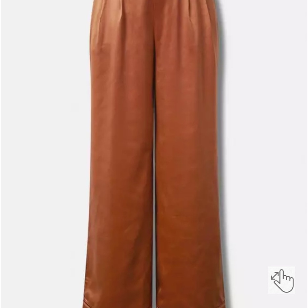 Torrid Elegant Copper Brown Satin Wide Leg Pants 2R or 10/20